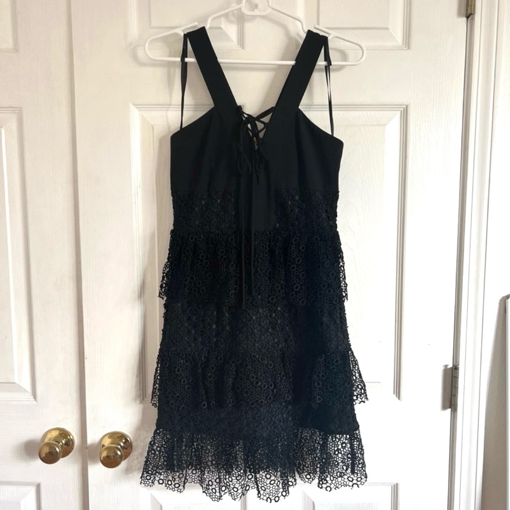 Gianni Bini Halter layered Lace Cocktail Mini Dress